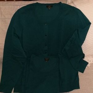 Talbots 1x dark teal twin-set